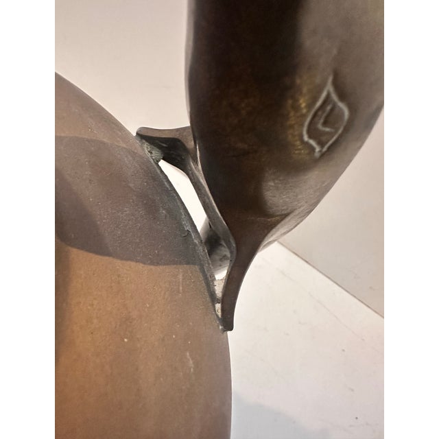 Vintage Brass Vessel With Dolphin Handles For Sale - Image 4 of 11