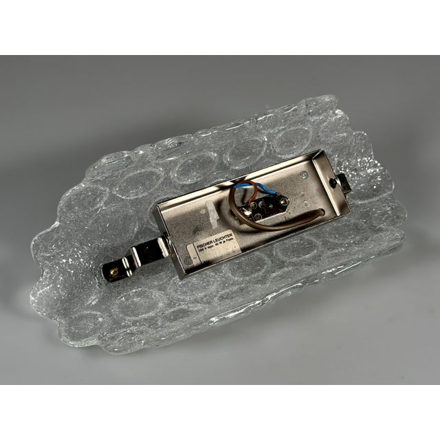 Ice Glass Wall Lamp from Fischer Leuchten, Germany, 1970s For Sale - Image 10 of 17