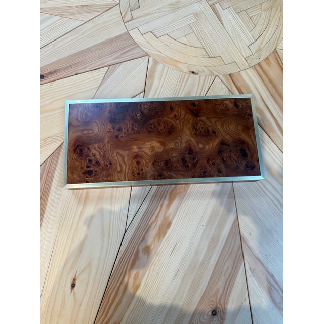Dal Negro Treviso Burl Wood and Brass Playing Card Box For Sale In Los Angeles - Image 6 of 7