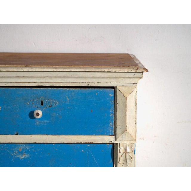 Antique Painted Chest of Drawers in Pine, Central Europe, 1890 For Sale - Image 9 of 16