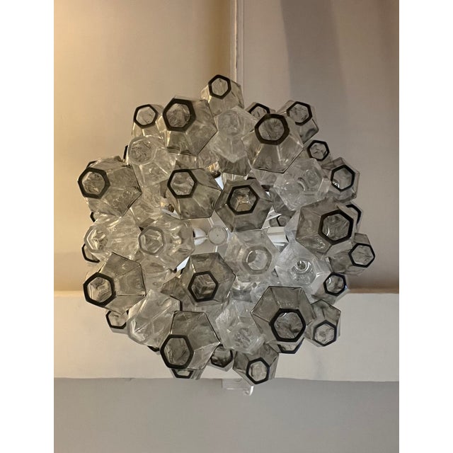 Venini Vintage Poliedri Chandelier by Venini, Venice, Italy, 1950s For Sale - Image 4 of 11