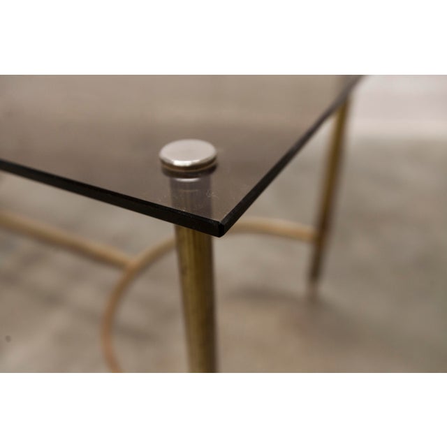 Vintage Coffee Table in Gilt Brass and Smoked Glass, 1960 For Sale - Image 12 of 18