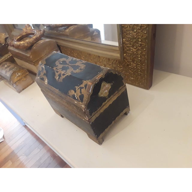 Early 20th Century Florentine Footed Coffin Box With Feet