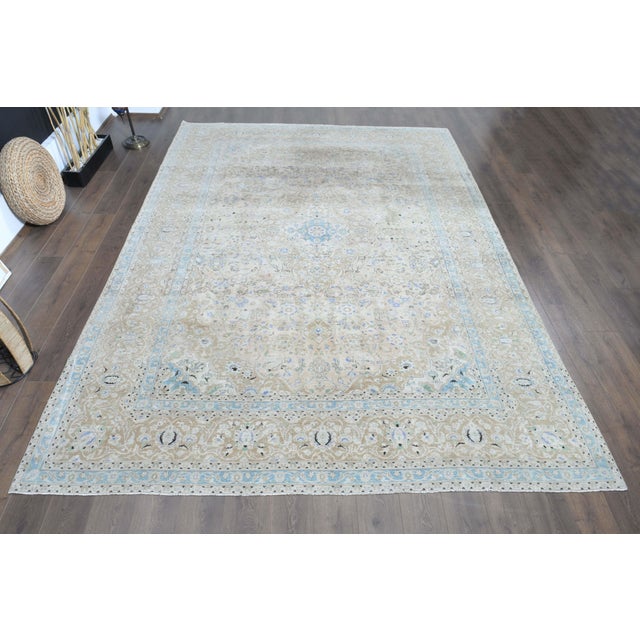 Vintage Persian Hand-Knotted vintage rug is a semi-antique vintage area rug. The '70s Eastern region of Persian's unique...