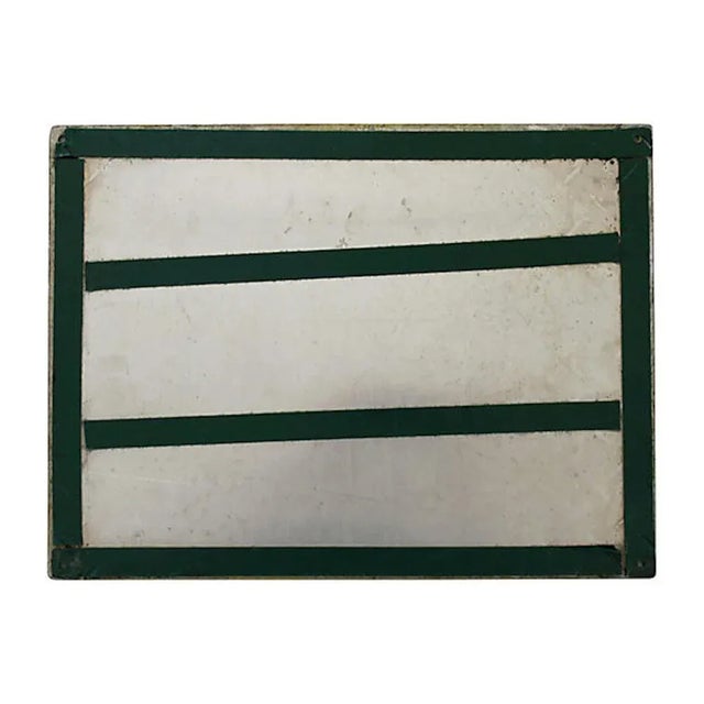 1940s one-sided and hand-lettered on metal No Step sign with border. Sign has original holes for hanging and tape on back.