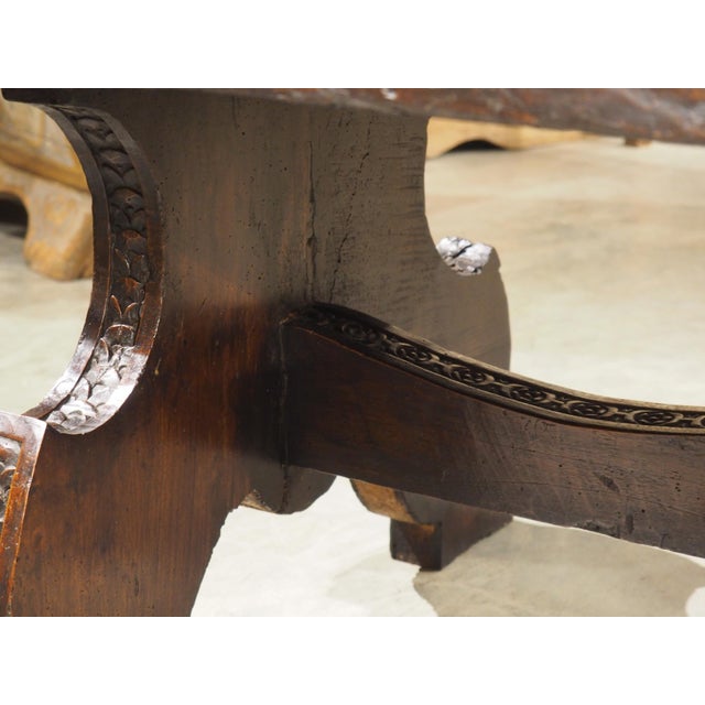 Carved Italian Walnut Coffee Table From Antique Elements For Sale - Image 9 of 18
