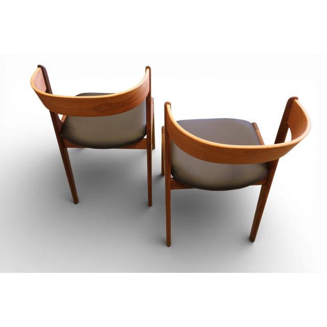 1970s Danish Fire Chair in Teak and Black Leather by Kai Kristiansen, 1960s For Sale - Image 5 of 12