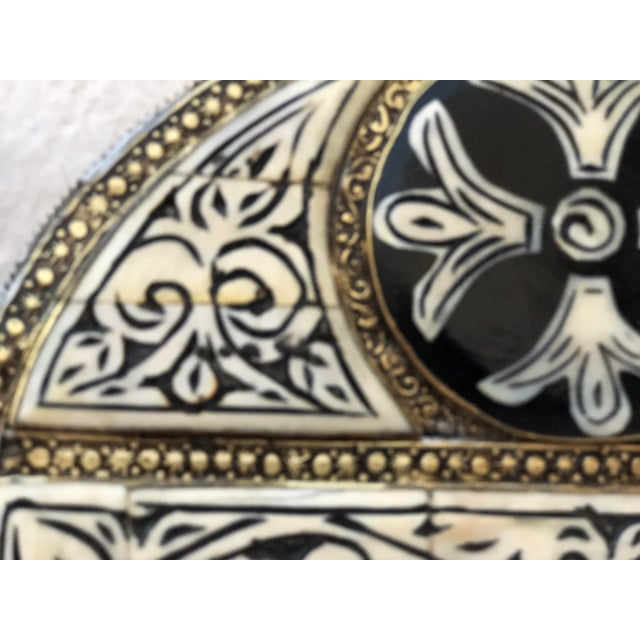 Handcrafted Moorish Wall Mirror | Black & Ivory Decorative Accent For Sale - Image 4 of 7