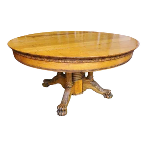 1900s Antique Clawfoot Oak Table