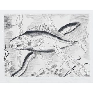 Maurice Bouval - Fish - Original Etching - 1960s For Sale