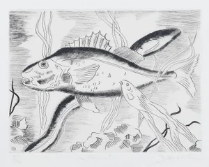 Maurice Bouval - Fish - Original Etching - 1960s