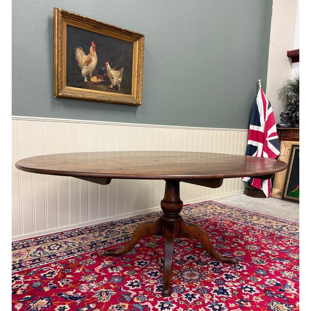 Antique English Country Oval Dining Table Farmhouse Pedestal Oak 1920s-30s For Sale In Dallas - Image 6 of 18