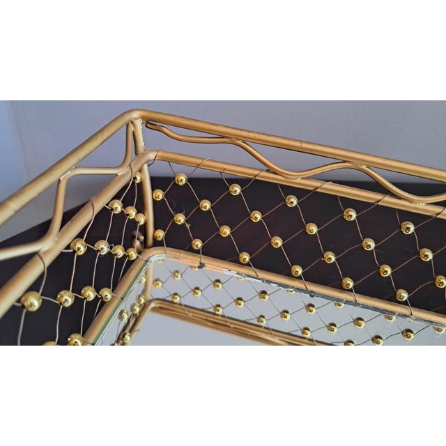 Mid-Century Modern Tall Beaded Weave Rectangular Vanity Mirror Tray For Sale - Image 15 of 16