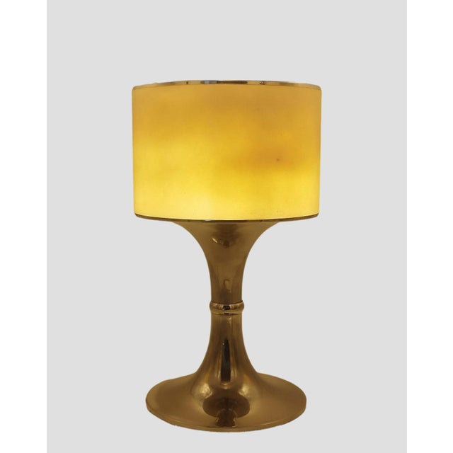 1970s Silver Metal Table Lamp with White Acrylic Shade, Italy, 1970s For Sale - Image 5 of 7