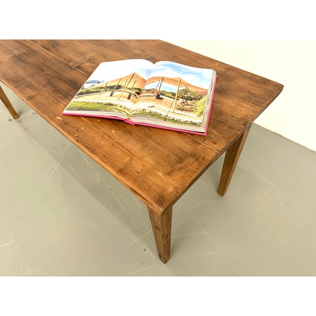 Pine Farmhouse Table with Tapered Legs, 1950s For Sale - Image 11 of 18
