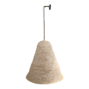 Late 20th Century Large Natural Woven Basket Pendant Light