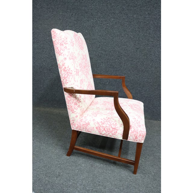 Ethan Allen Toile Lolling Chair For Sale - Image 9 of 10