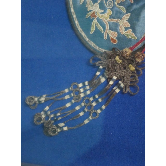 Textile Framed Chinese Qing Dynasty Ornate Bird & Flower Embroidered Silk Purse Satchel For Sale - Image 7 of 9