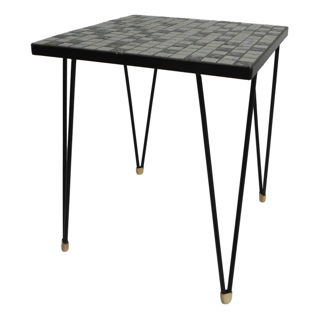 Side Table with Mini Tiles, 1950s For Sale