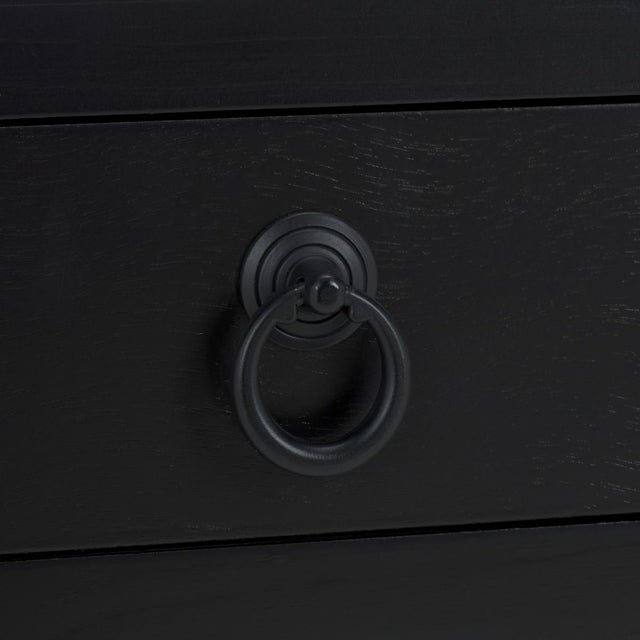 Early 21st Century Darlyn Scalloped Rectangle Accent Table in Matte Black For Sale - Image 5 of 9