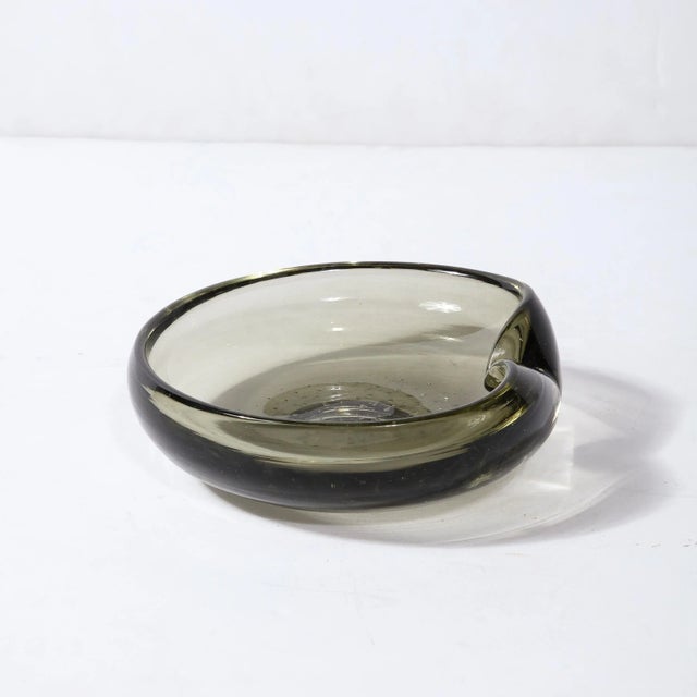 Mid-Century Modern Hand Blown Smoked Murano Glass Bowl/Dish For Sale - Image 12 of 13