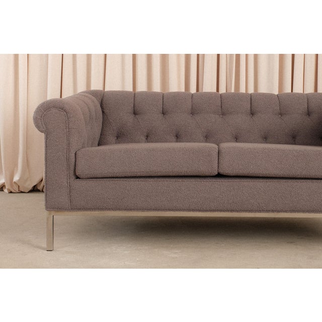 Vintage Rare Dunbar Tuxedo Sofa, Original Label, Attributed Edward Wormley For Sale In Chicago - Image 6 of 13