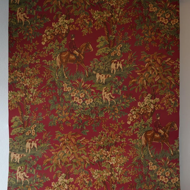 English Late 20th Century Deadstock Ralph Lauren Vinyl Fox Hunt Toile Wallpaper- 12 Rolls- For Sale - Image 3 of 10