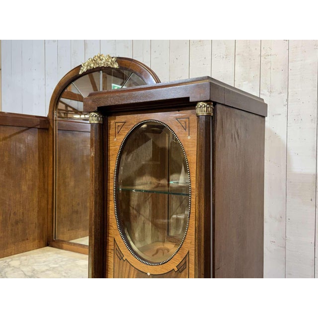 Art Deco Period Sideboard in Mahogany, Oak and Marble Top, 1930s For Sale - Image 4 of 18