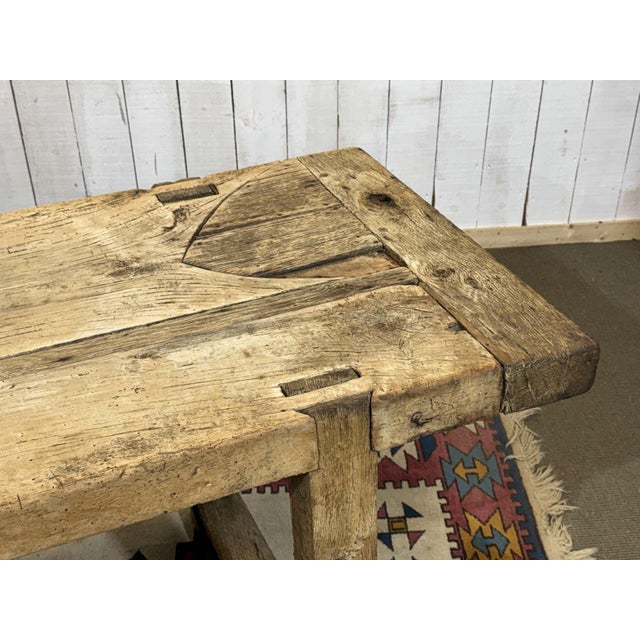 Vintage Raw Oak Carpenters Workbench, 1930s For Sale - Image 11 of 18