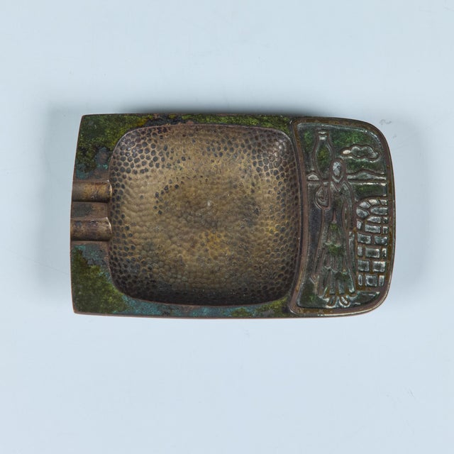 Bronze Pal-Bell Rectangular Cast Bronze Ashtray For Sale - Image 8 of 12