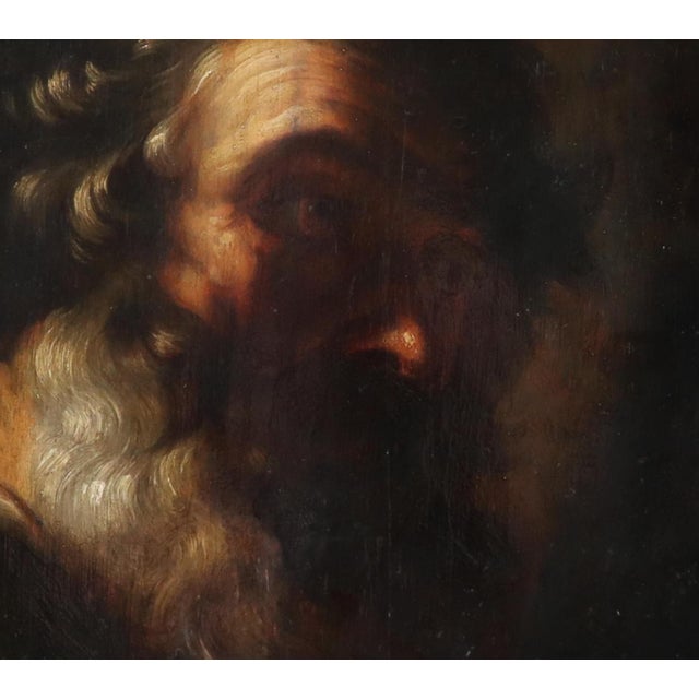 Baroque After Jusepe de Ribera, Portrait of a Bearded Old Man, 17th Century, Oil Painting on Wood For Sale - Image 3 of 6