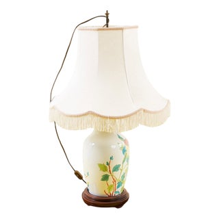 Limoges Floral Motif Porcelain Lamp For Sale