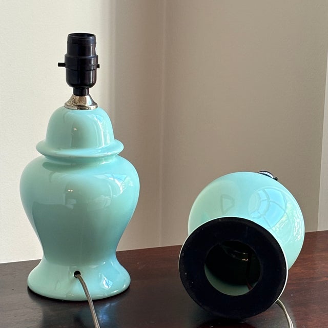 Late-20th Century Ceramic Ginger Jar Table Lamps — A Pair For Sale - Image 10 of 12