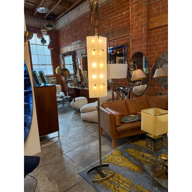 1950s Angelo Lelii Opaline Glass Floor Lamp For Sale - Image 11 of 13