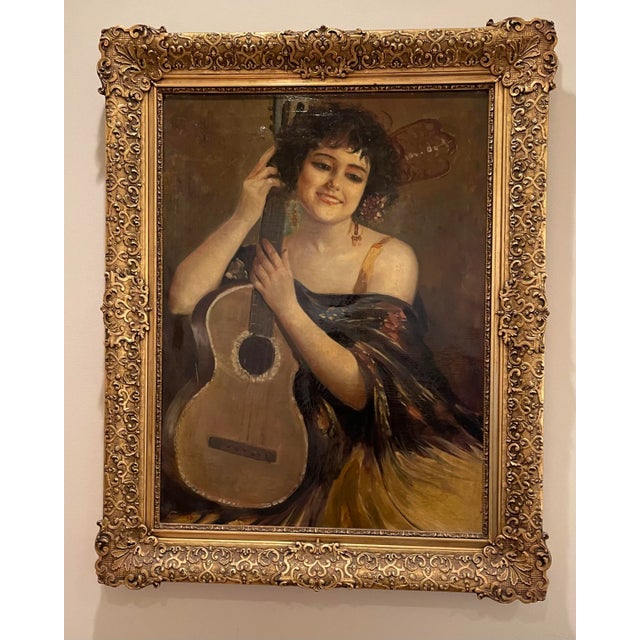 Wood Antique Ernesto Fontana Original Oil Painting For Sale - Image 7 of 7