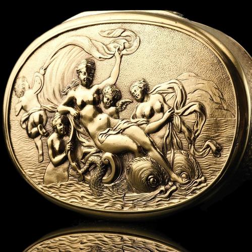 Antique Georgian Silver Gilt Snuff Box with Scene of Venus, London, 1810s For Sale - Image 13 of 18