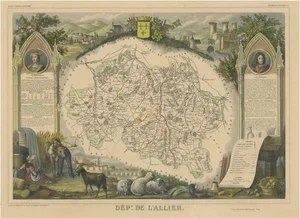 Antique Map of the Department of Lallier