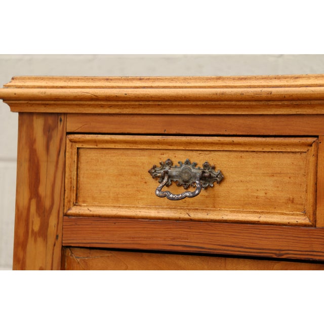 Antique Pine Vertiko Cabinet | Late 19th Century Solid Wood Cupboard With Drawers & Shelves | Rustic European Storage Cabinet For Sale - Image 14 of 18