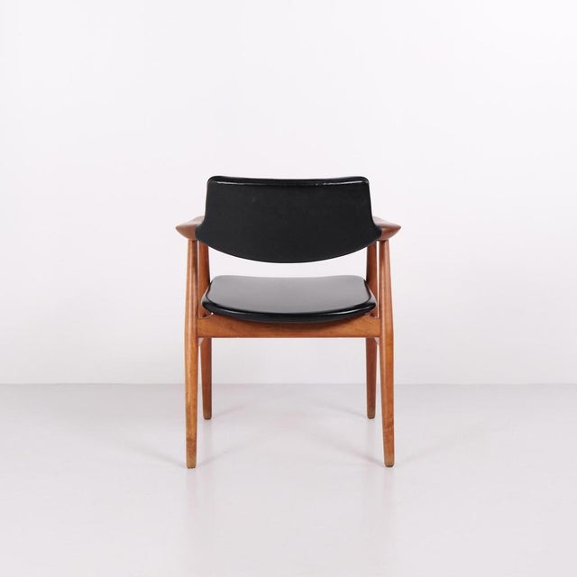Model GM11 Dining Chairs in Teak & Black Leather attributed to Svend Aage Eriksen for Glostrup, 1960s, Set of 6 For Sale - Image 6 of 14