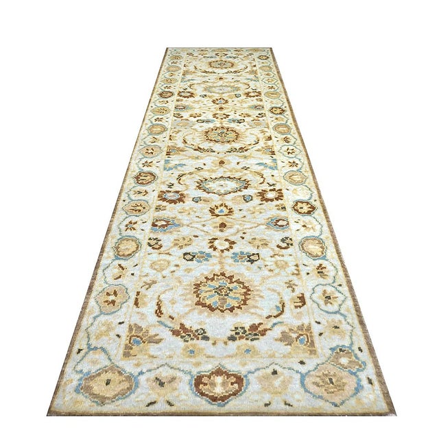 Condition: New Origin: Persia Design: Sultanabad Actual Size: 2'6" x 10'0" Thickness: 1/4" Color: Light Grey, Yellow, Tan,...