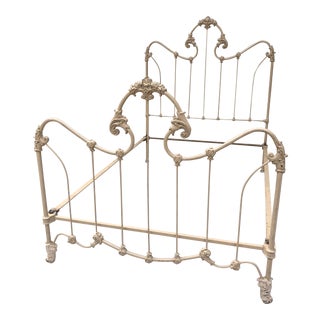 1880s Victorian Iron Full Bedframe For Sale