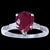 Pear Shape 2 Carat Treated Ruby & Diamond 14 Karat White Gold Ring For Sale - Image 17 of 18
