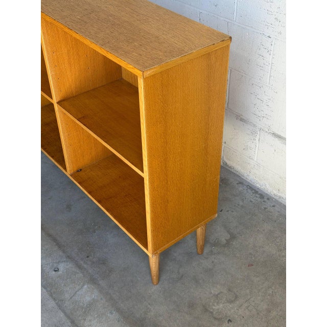 Brown Vintage Danish Oak Bookcase Scandinavian Modern Open Shelf Display Cabinet For Sale - Image 8 of 9