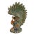 Vintage Sancai Glazed Peacock Figure – 13.2" Ceramic Bird Sculpture For Sale