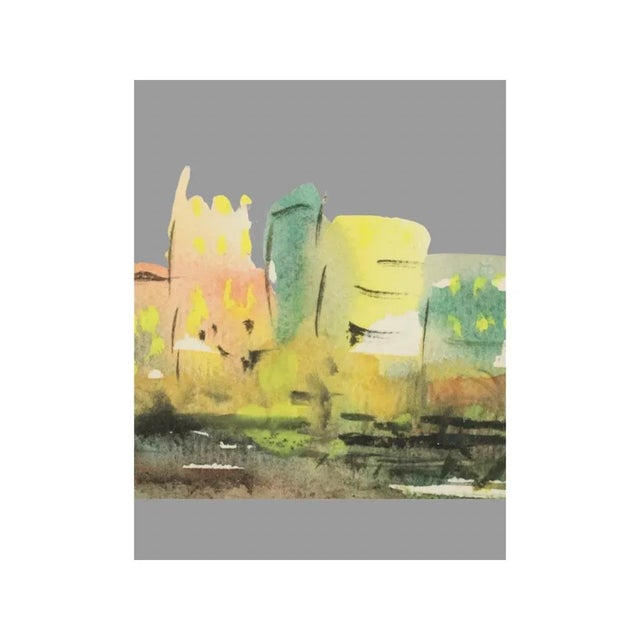 Mid Century Modern Landscape Watercolor Framed, Signed Shirley Forman,dated 1965 For Sale In Philadelphia - Image 6 of 10