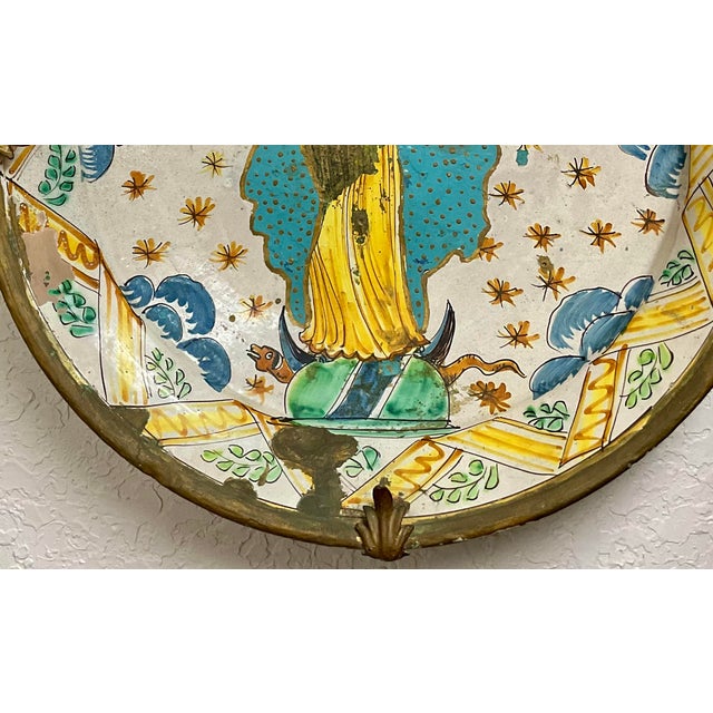 Ancient Italian Faience Majolica Charger Very Large For Sale - Image 4 of 9