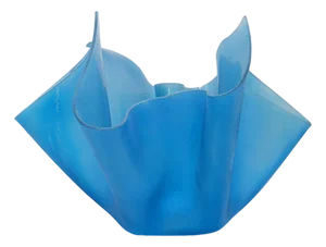 Large Sandblasted Glass Handkerchief Flower Pot