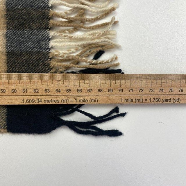 Black Burberry Black Plaid 100% Cashmere Scarf For Sale - Image 8 of 8