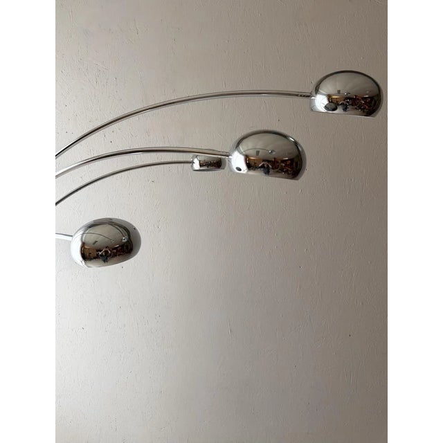 Vintage 5-Arm Arc Lamp in Chrome and Marble, 1970s For Sale - Image 4 of 13