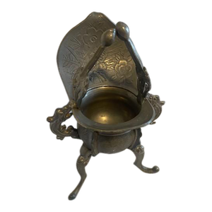 Antique Qing Dynasty Pewter Dragon Libation Cup (Jue)
